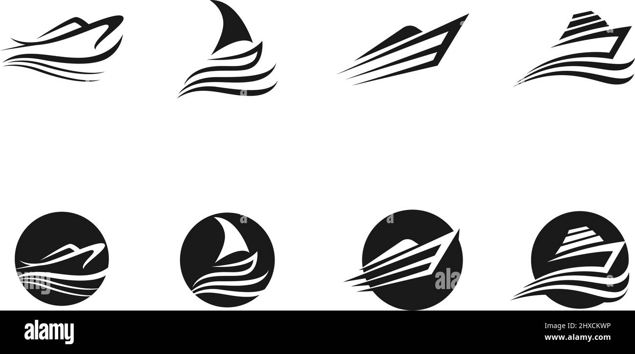 Logo della nave e simbolo vettore Illustrazione Vettoriale