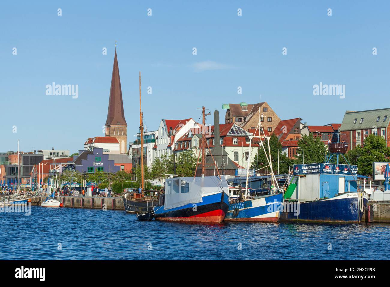 Warnowpartie, Rostock, Meclemburgo-Pomerania occidentale, Germania, Europa Foto Stock