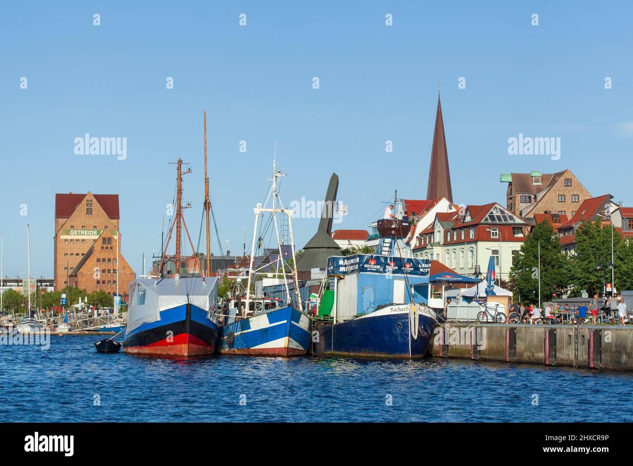 Warnowpartie, Rostock, Meclemburgo-Pomerania occidentale, Germania, Europa Foto Stock
