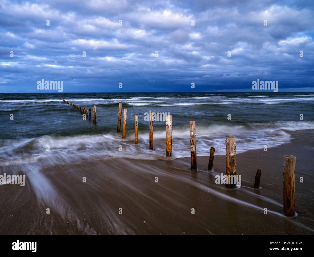 Sulla spiaggia del Mare del Nord, isola di Rom Foto Stock