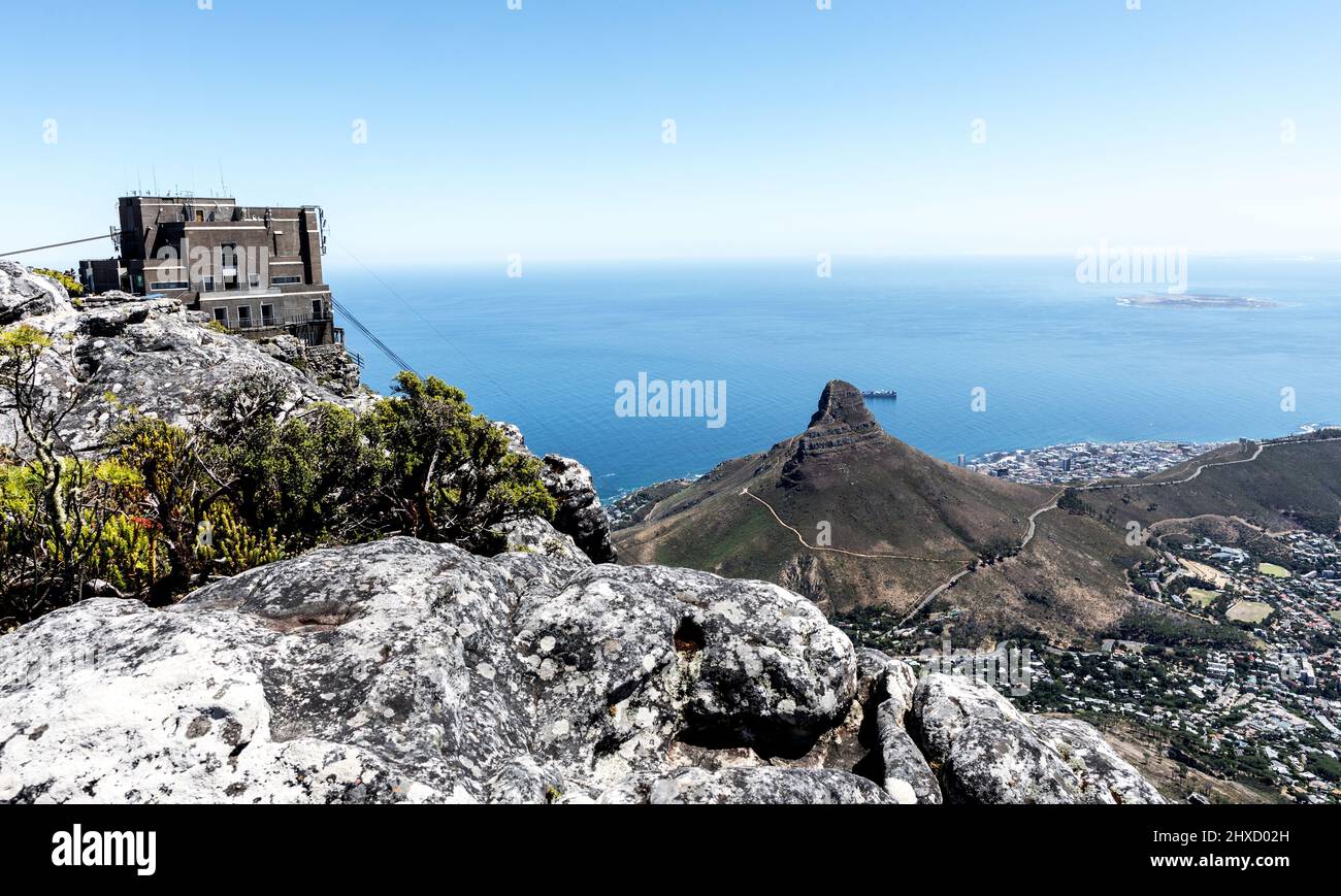 In cima a Table Mountain Città del Capo Sud Africa Foto Stock