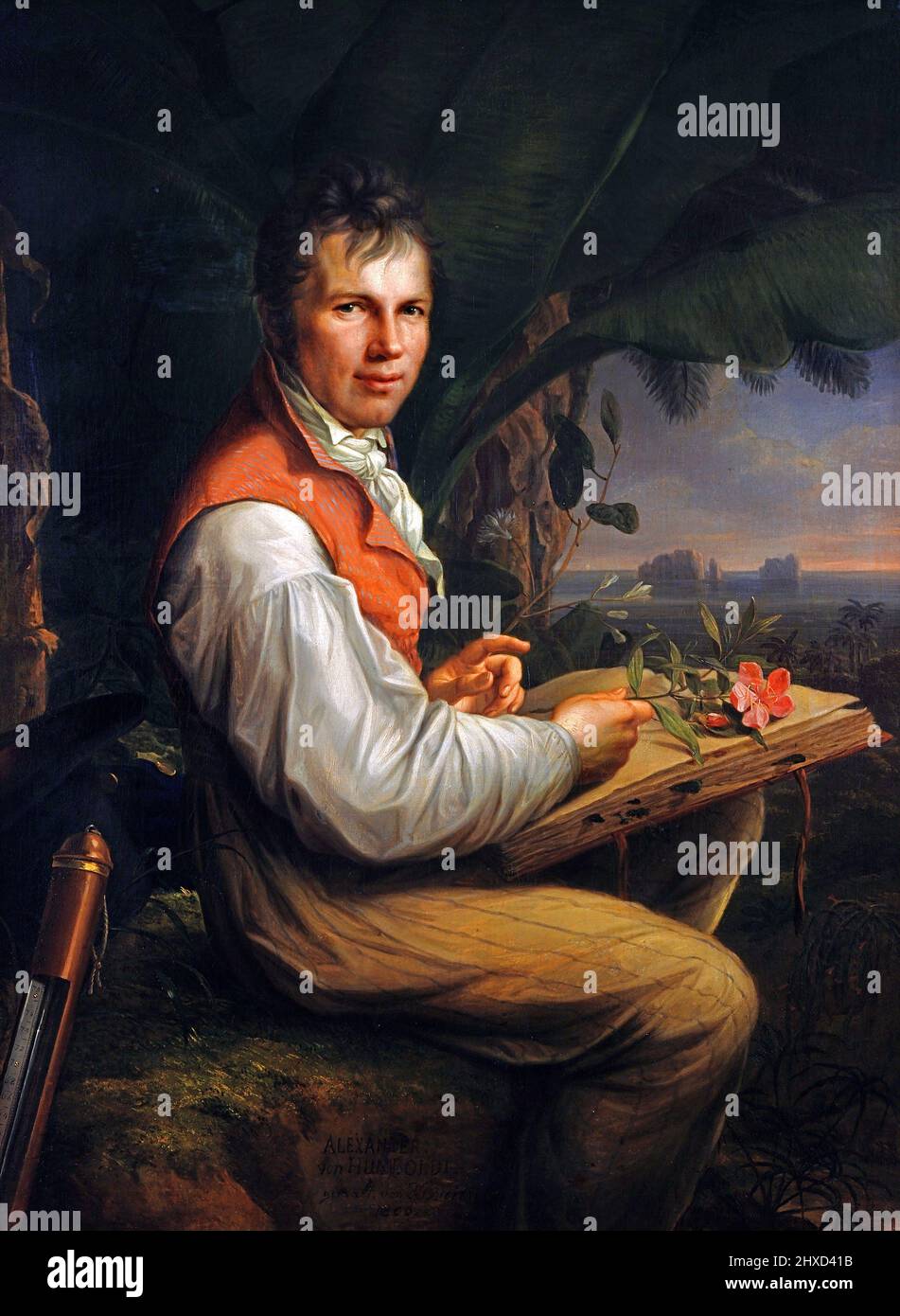 Ritratto del naturalista ed esploratore tedesco, Alexander von Humboldt (1769-1859) di Friedrich Georg Weitsch, olio su tela, 1806 Foto Stock