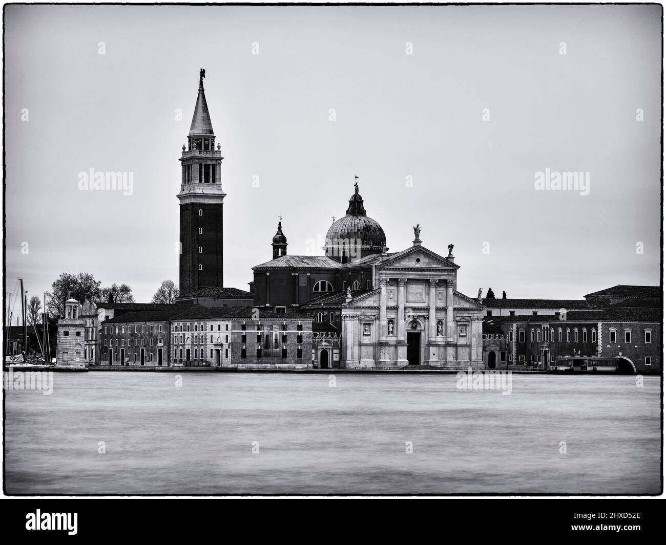 Veduta di San Giorgio con la chiesa di San Giorgio maggiore (Chiesa di San Giorgio maggiore), Venezia Foto Stock