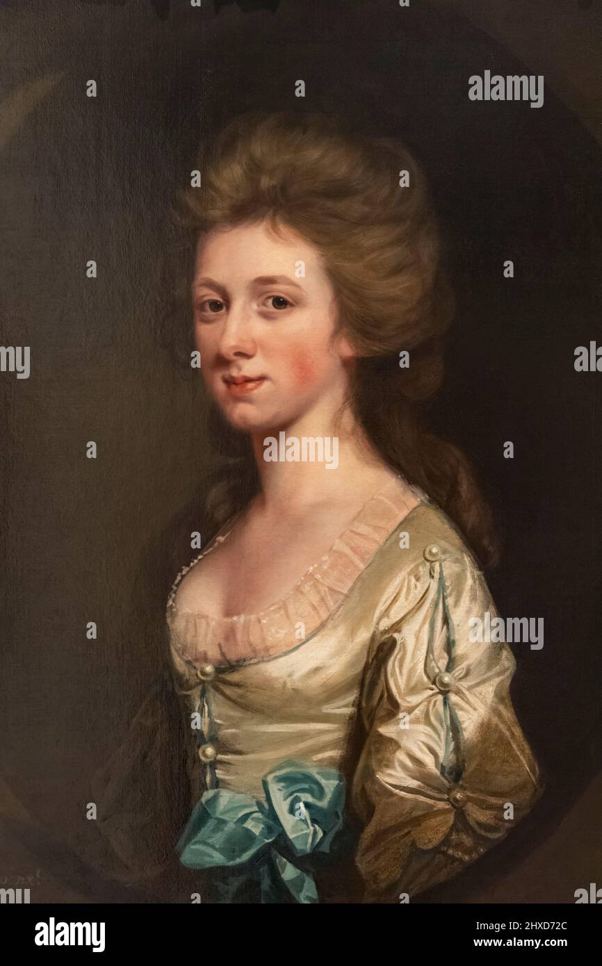 Inghilterra, Dorset, Dorchester, Dorset Museum, Ritratto di Rebecca Steward di Thomas Beach datato 1793 Foto Stock