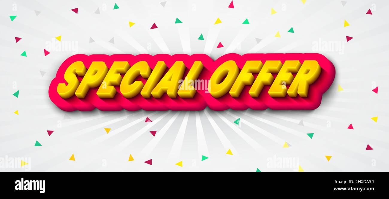 Offerta speciale, illustrazione vettoriale modificabile, banner offerta Illustrazione Vettoriale