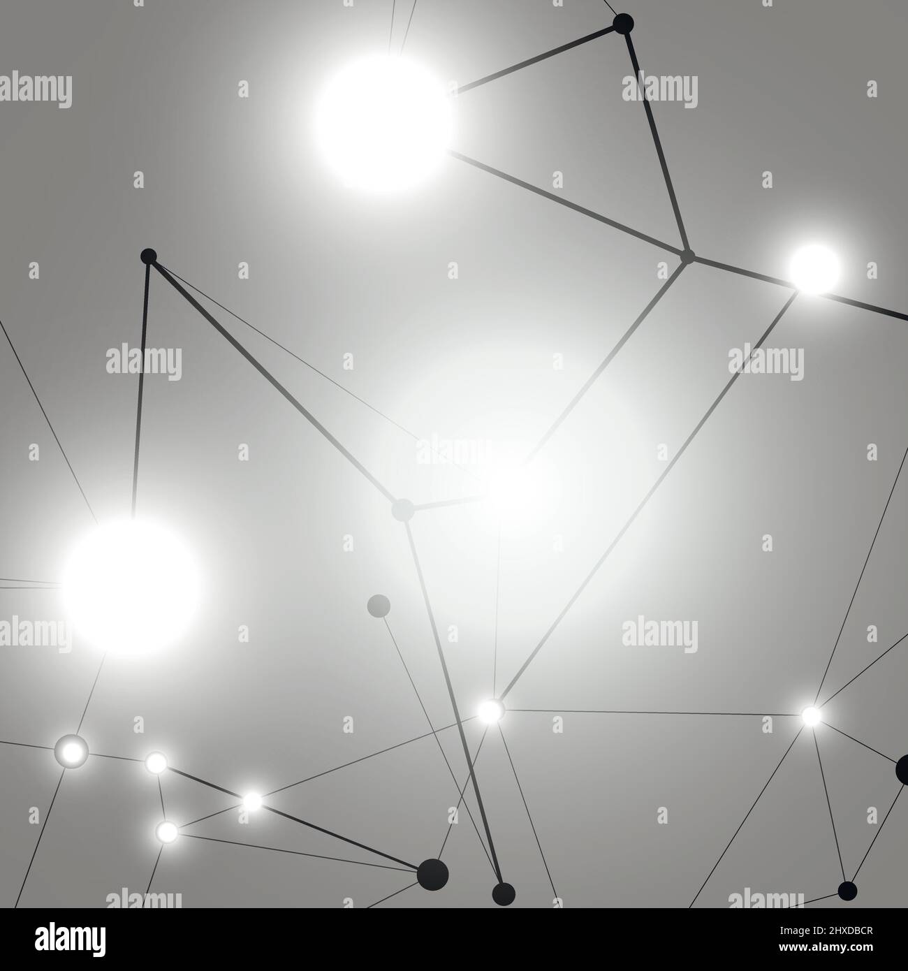 Astratto background di scienza poligonale con punti e linee di connessione Illustrazione Vettoriale