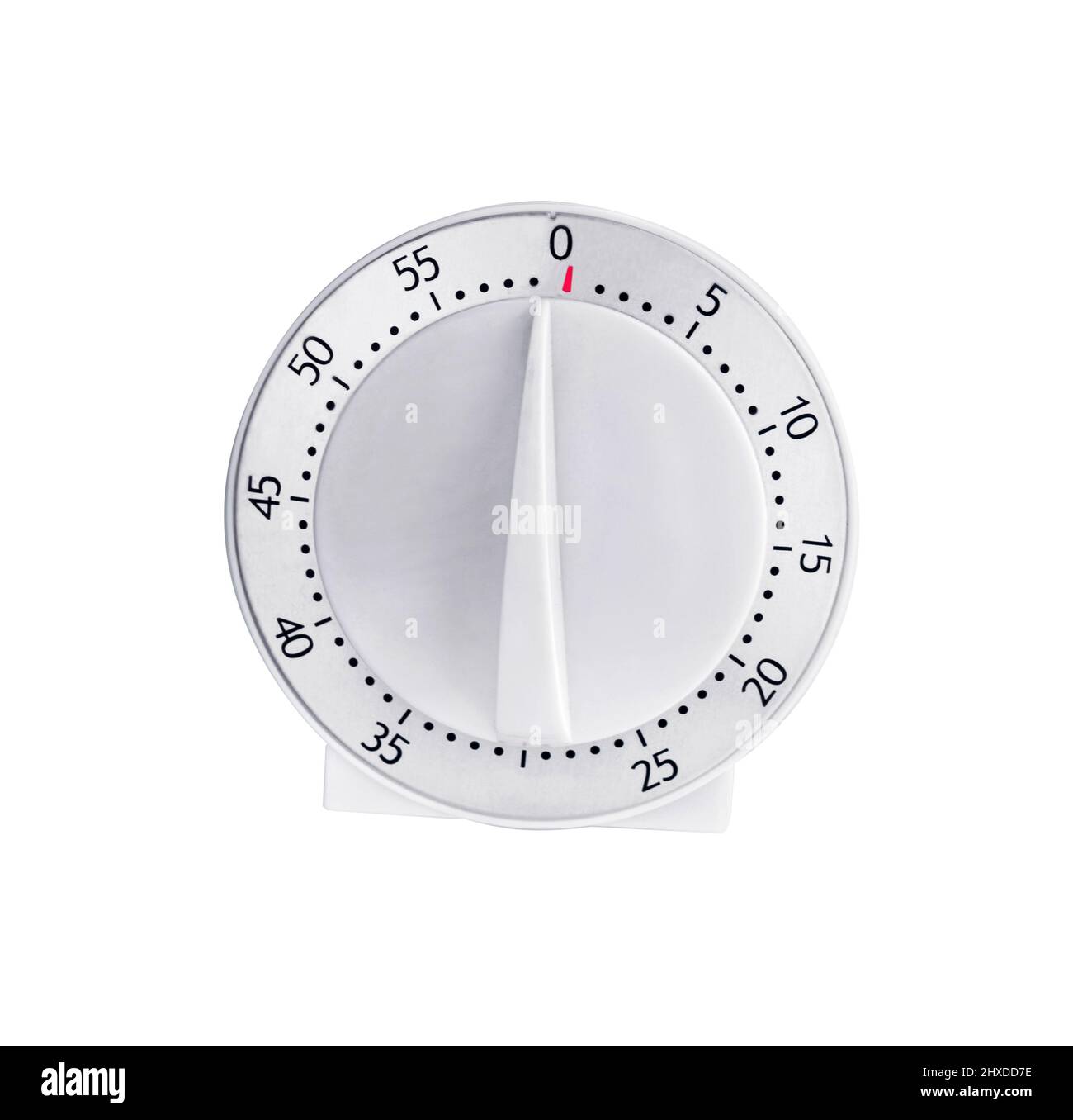 Timer cucina isolato su sfondo bianco. Timer meccanico. Foto Stock