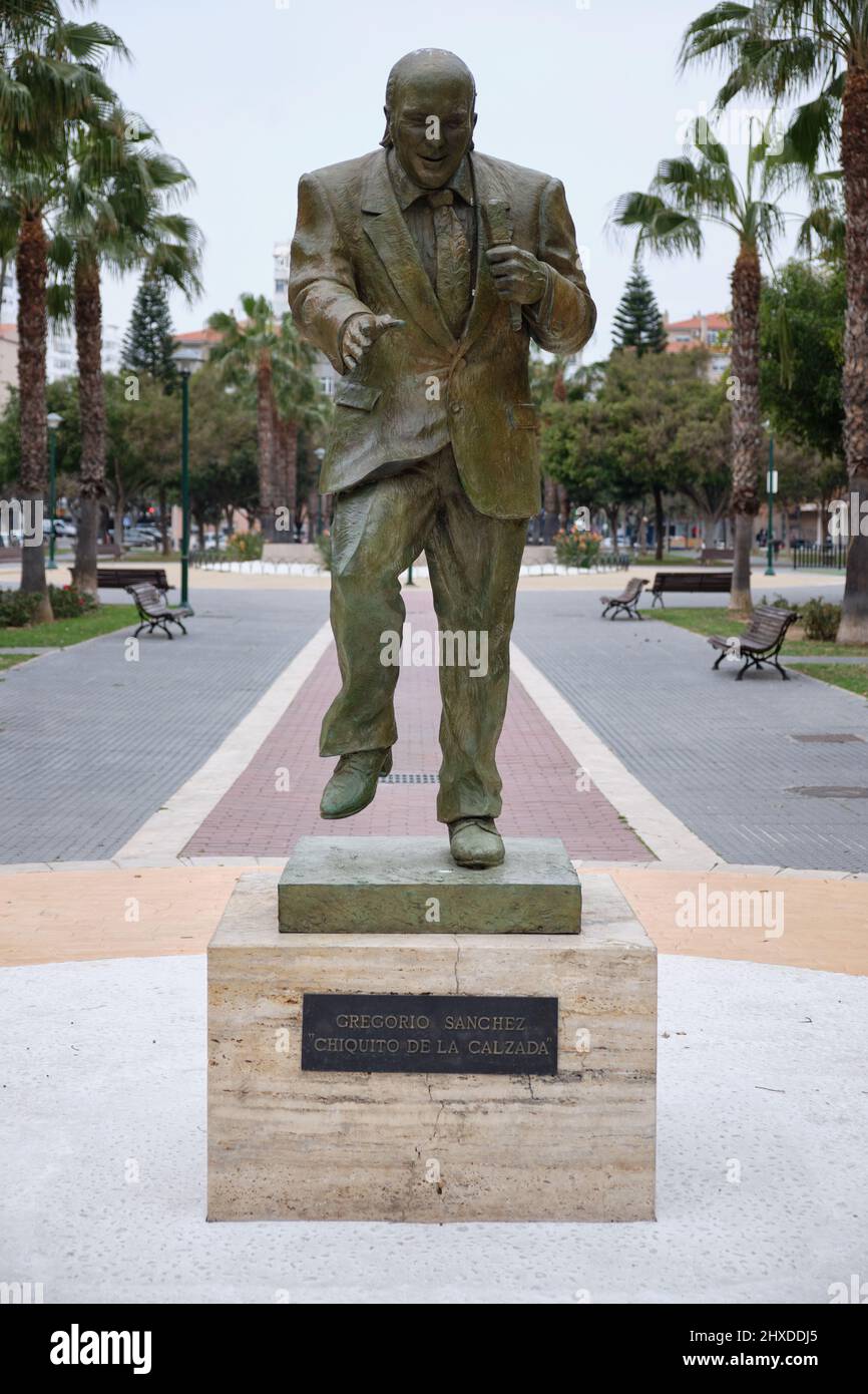 Scultura di Chiquito de la Calzada a Malaga, Spagna. Foto Stock