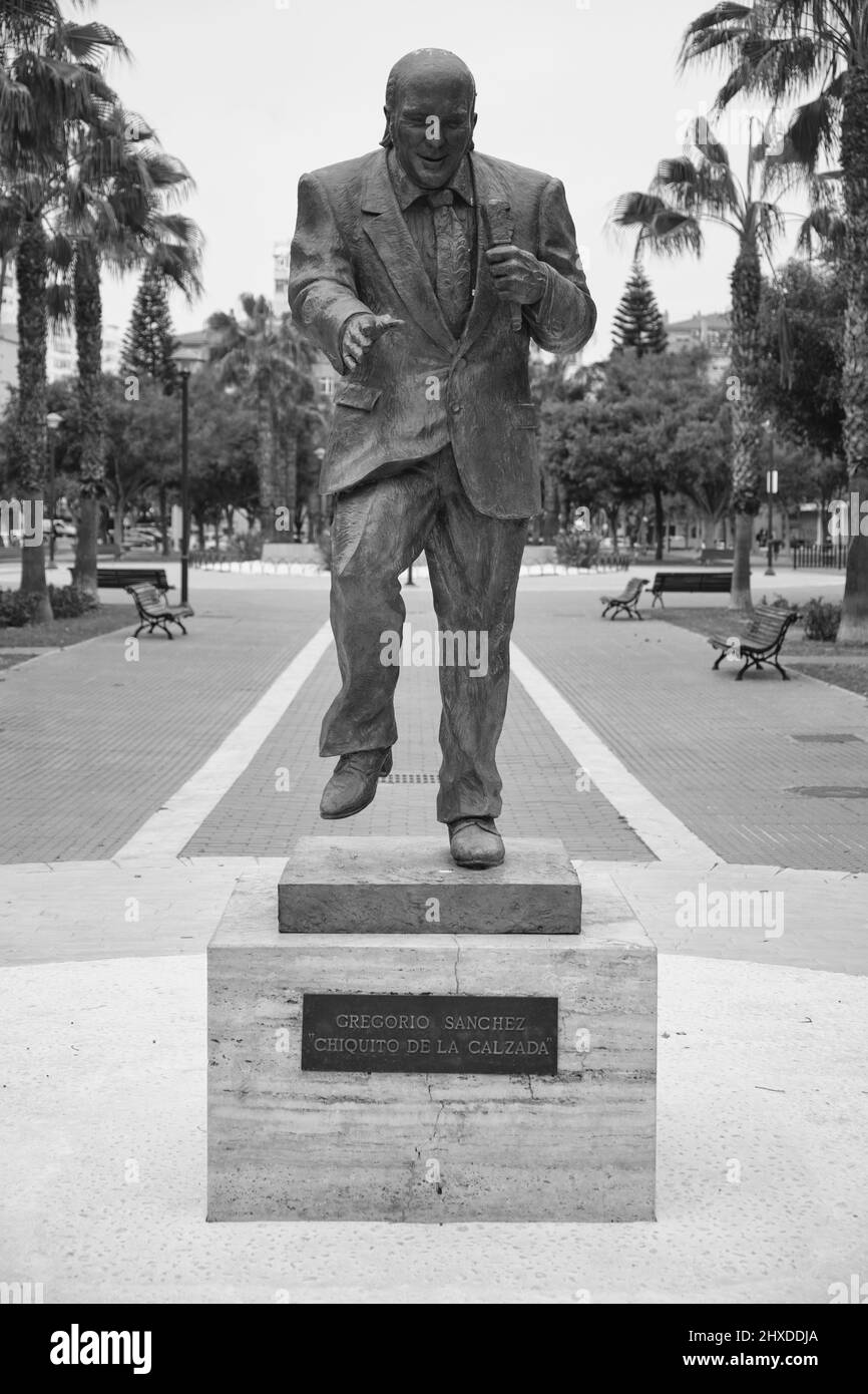 Scultura di Chiquito de la Calzada a Malaga, Spagna. Foto Stock