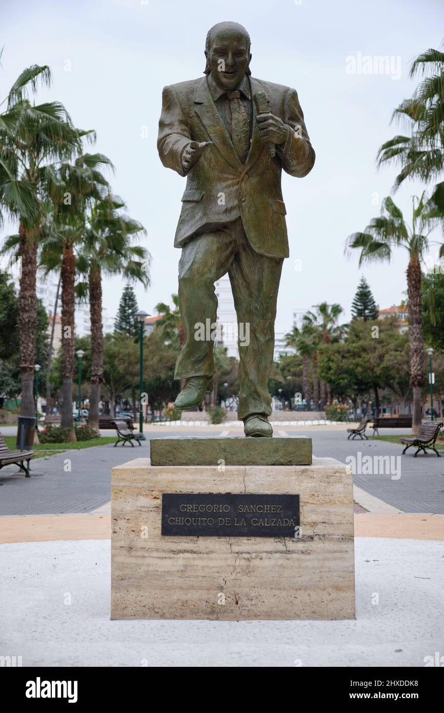 Scultura di Chiquito de la Calzada a Malaga, Spagna. Foto Stock
