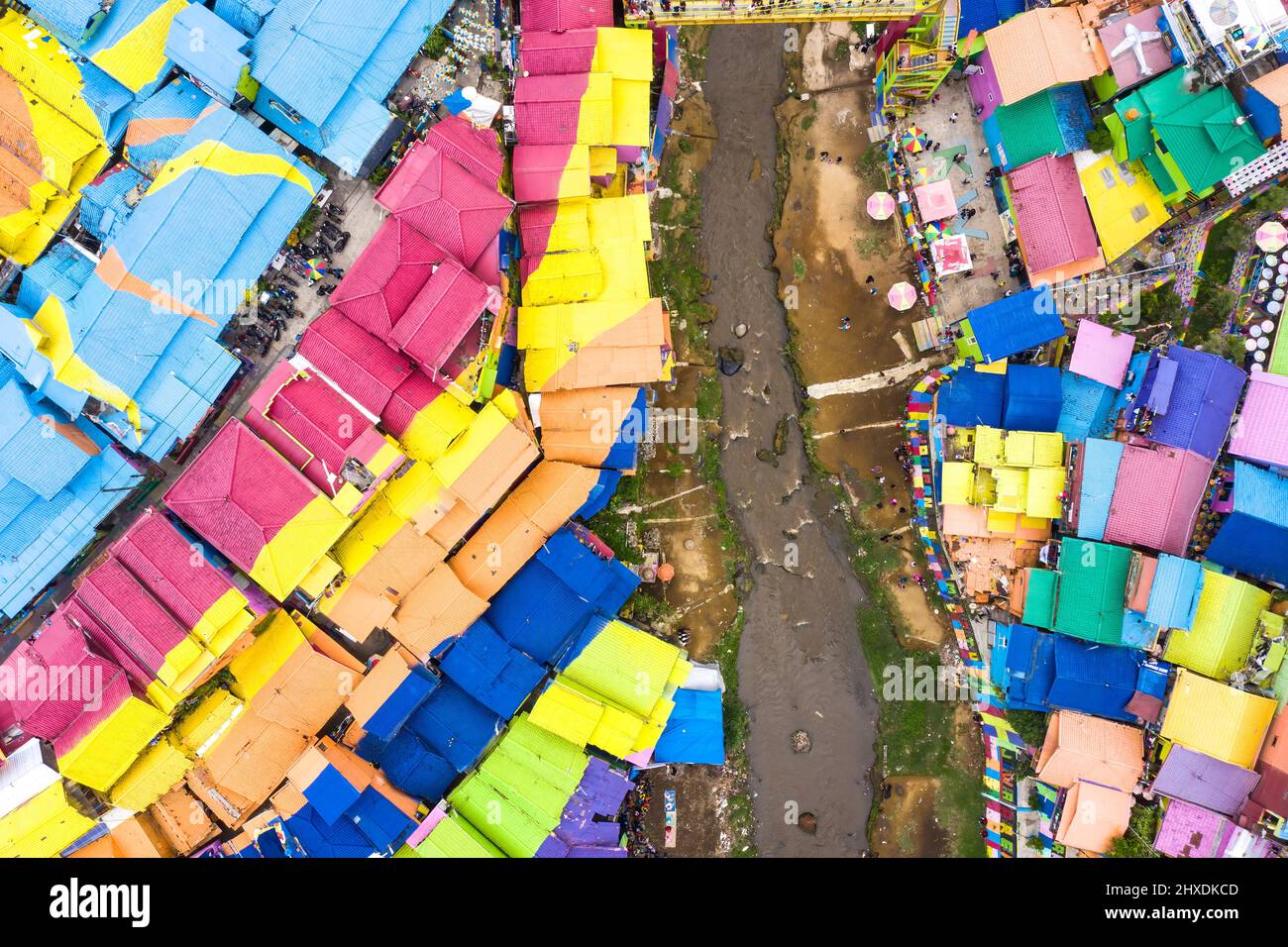 Kampung Tridi villaggio, Malang, Indonesia Foto Stock