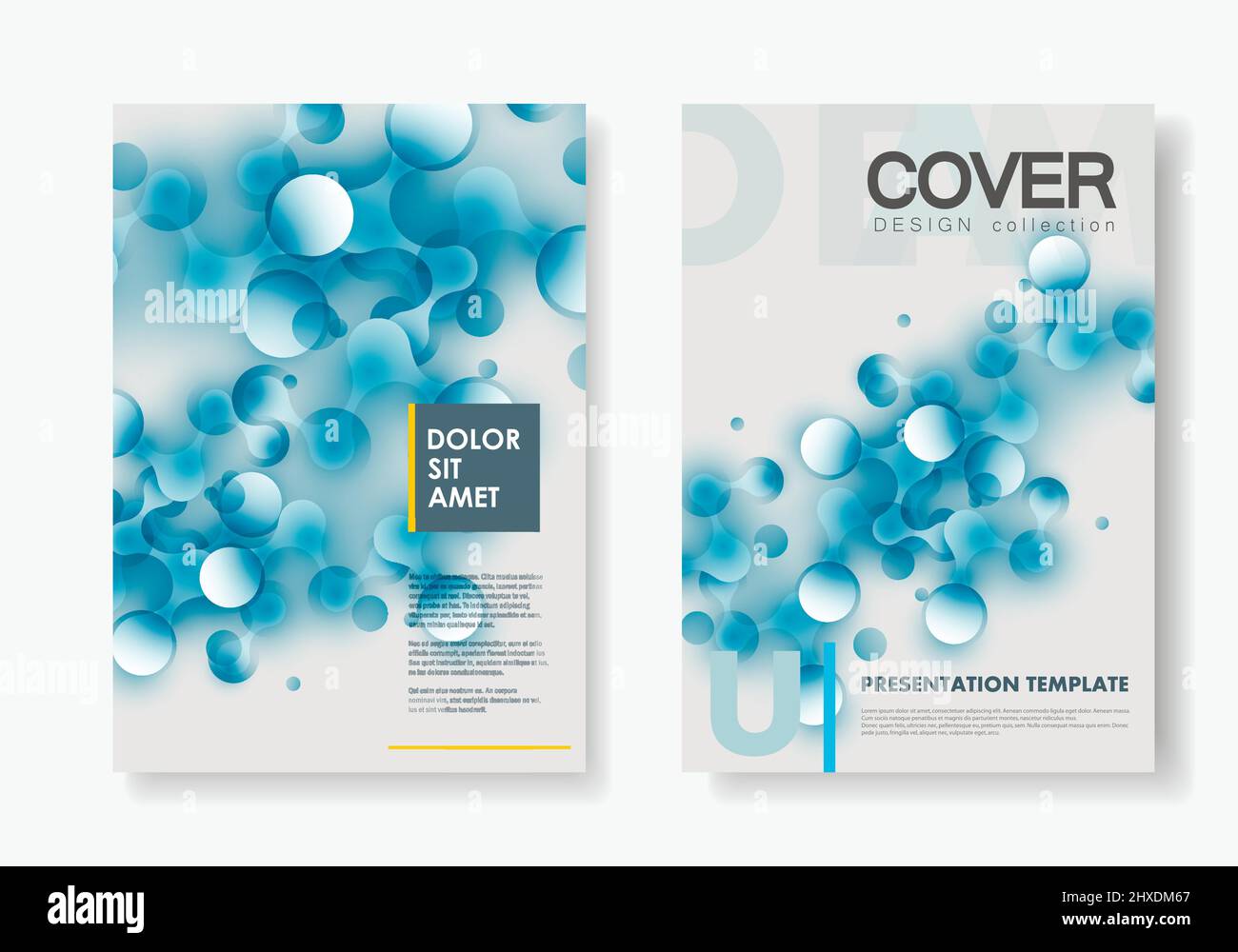 Moderni modelli vettoriali per copertina brochure in formato A4. Sfondo poligonale con punti e linee di connessione Illustrazione Vettoriale