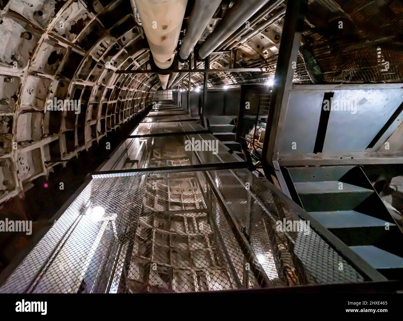 Museo bunker 703, Mosca, Russia. Concetto: Claustrofobia, pericolo, post-nucleare Foto Stock