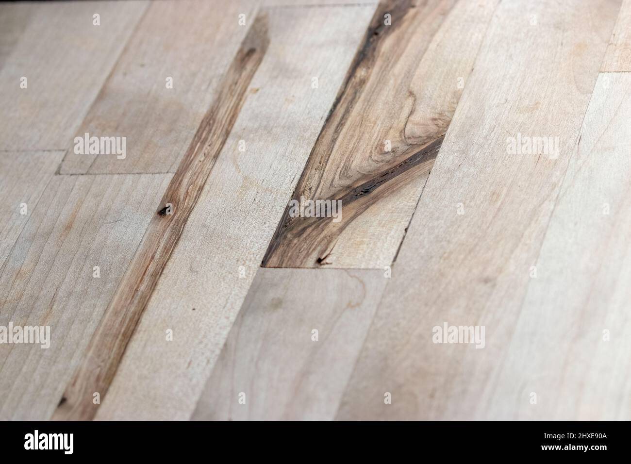 legno di tosatura di blocco di legno con grano non macchiato Foto Stock