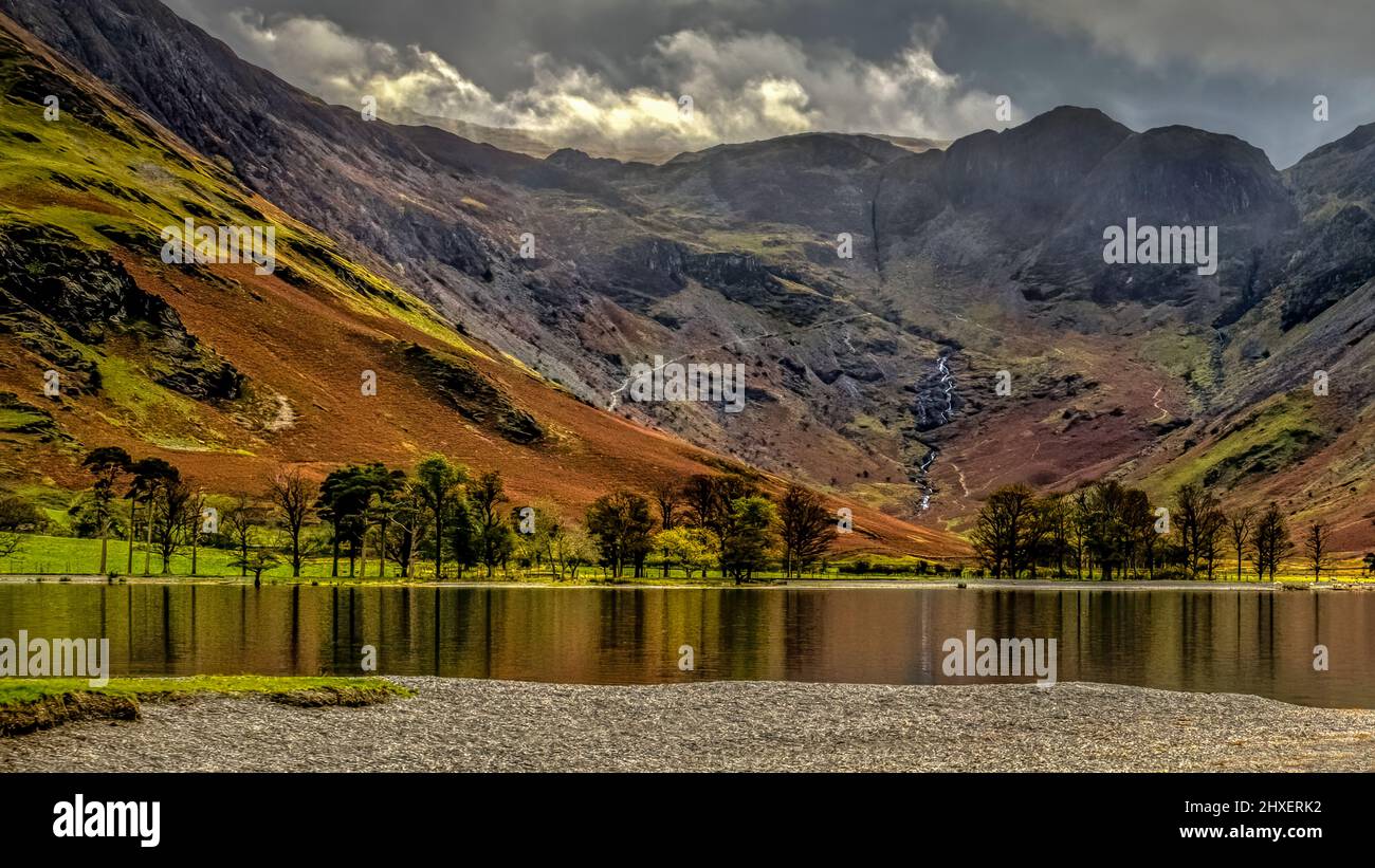 Un angolo di Buttermere. Foto Stock