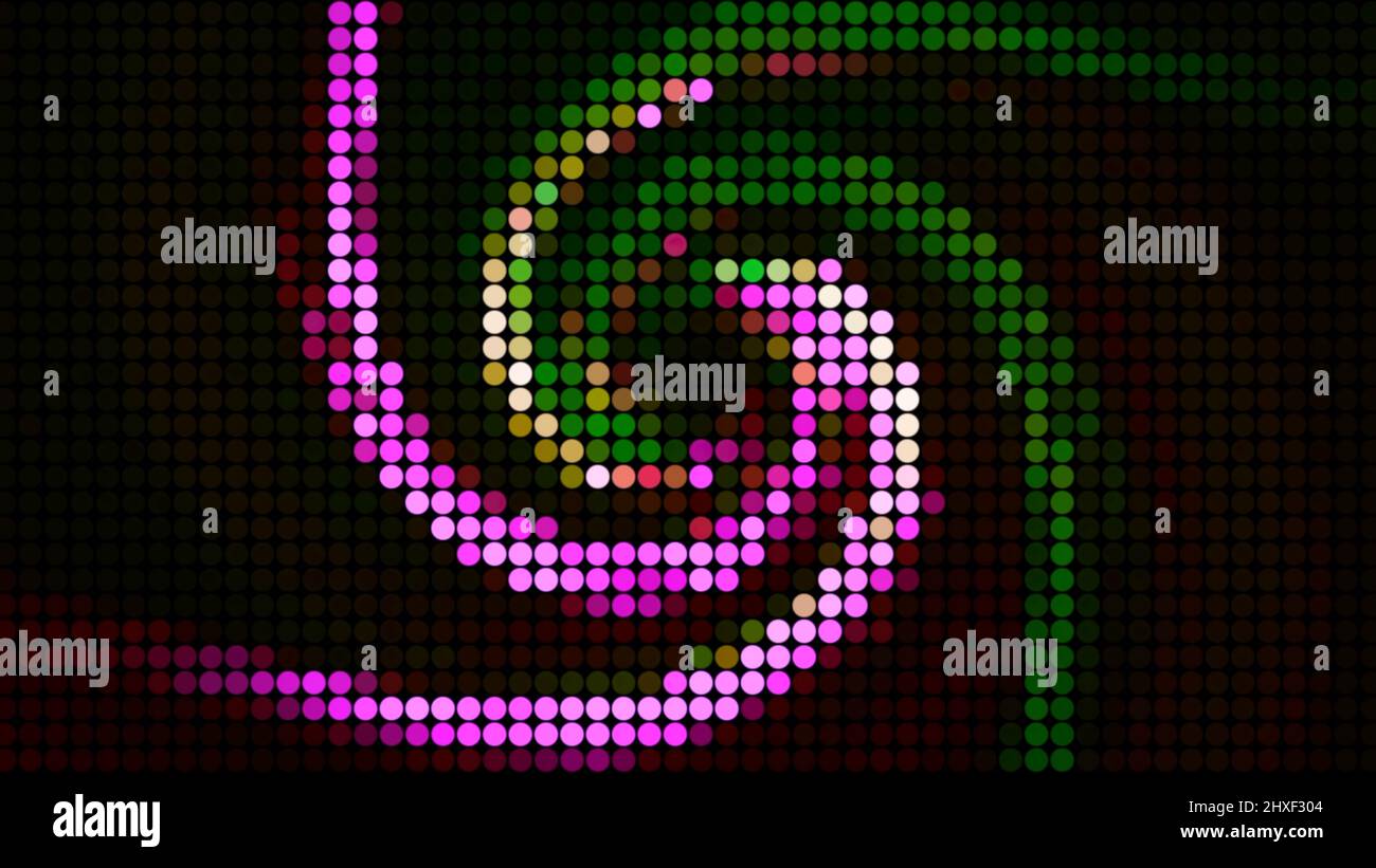 Mosaico rotante a spirale colorata. Movimento. Bella immagine retrò della galassia colorata che ruota nello spazio. Immagine olografica della rotazione multicolore Foto Stock