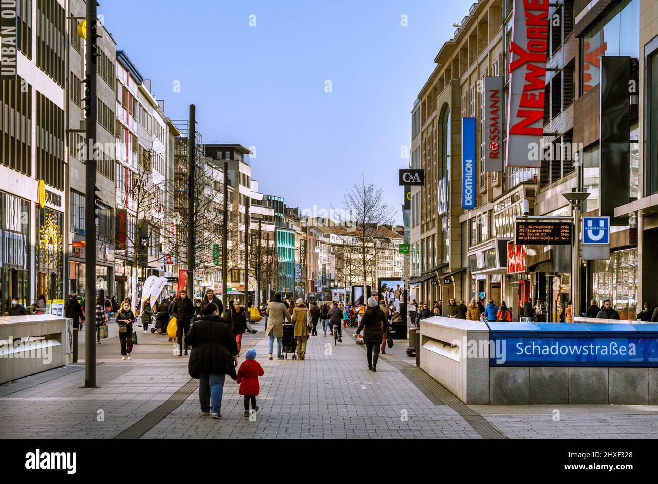 Zona pedonale Schadowstrasse Dusseldorf Foto Stock