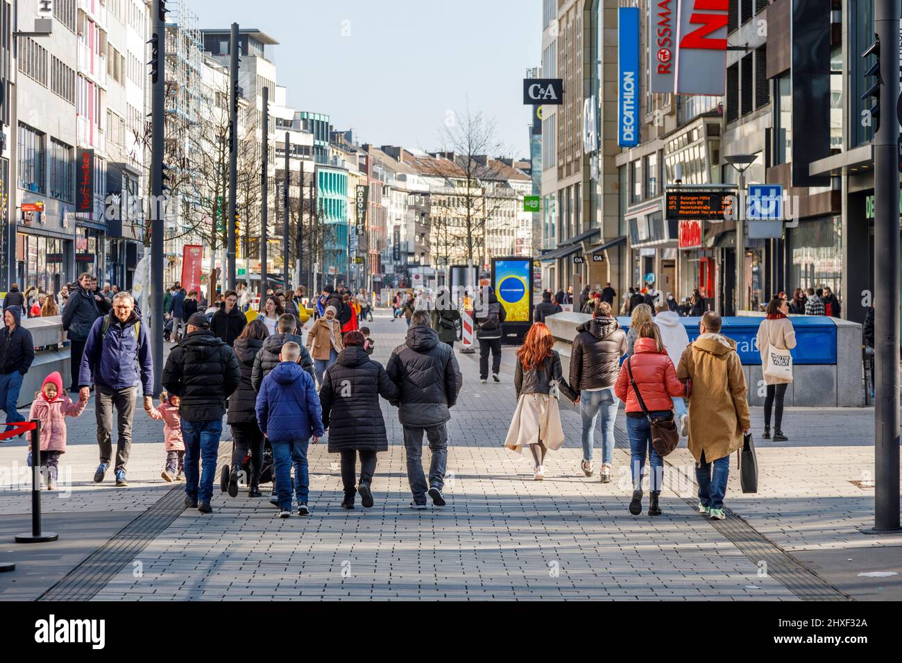 Zona pedonale Schadowstrasse Dusseldorf Foto Stock