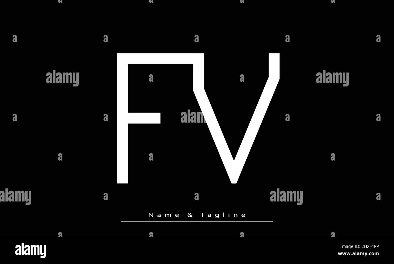 Lettere alfabetiche iniziali logo monogramma FV , VF Illustrazione Vettoriale