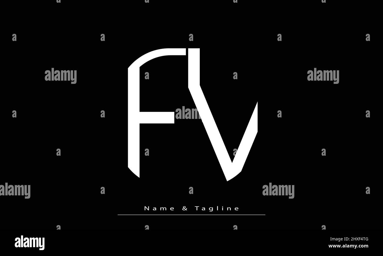 Lettere alfabetiche iniziali logo monogramma FV , VF Illustrazione Vettoriale