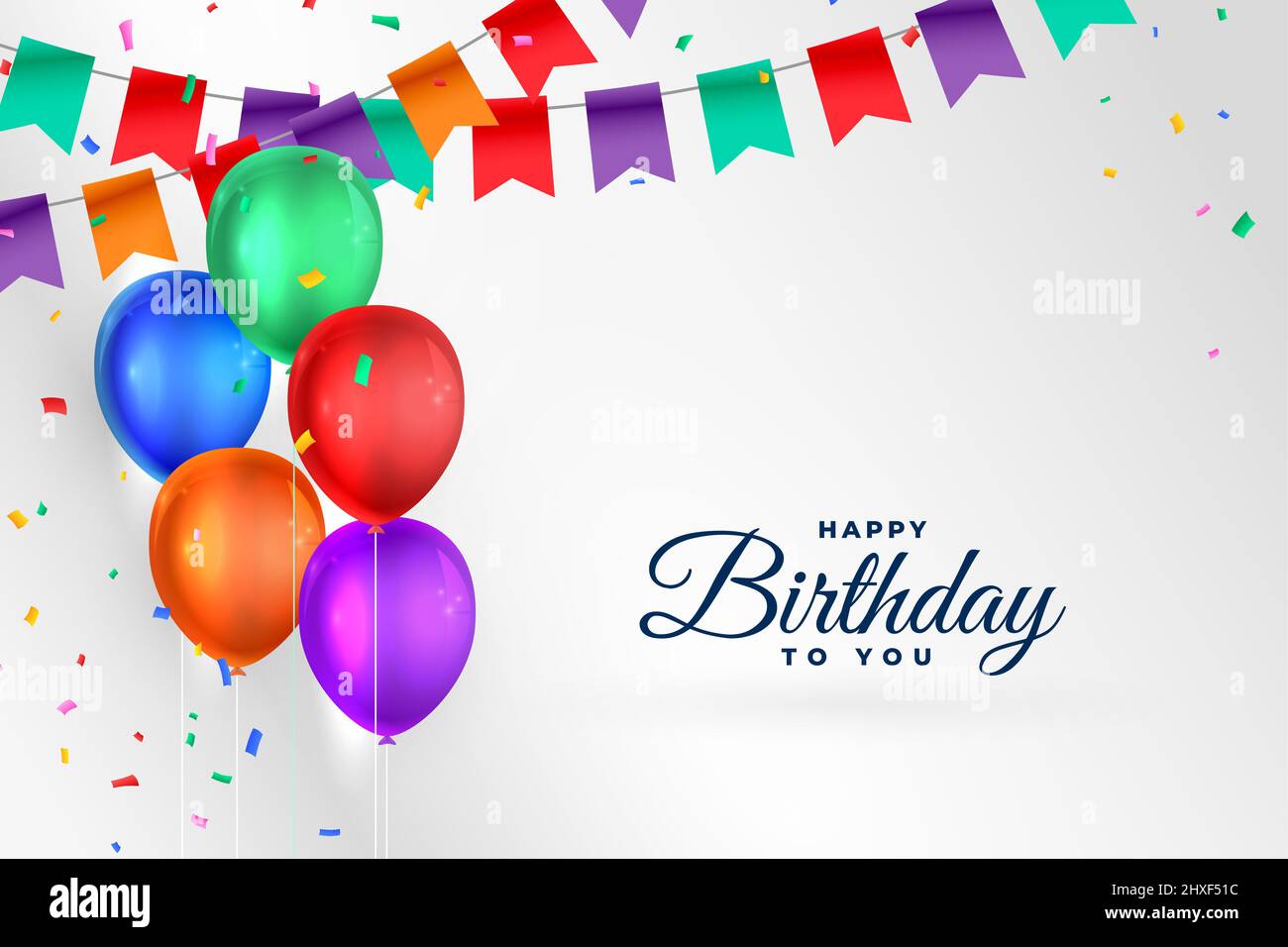 Happy Birthday Celebration sfondo con palloncini realistica Foto stock -  Alamy