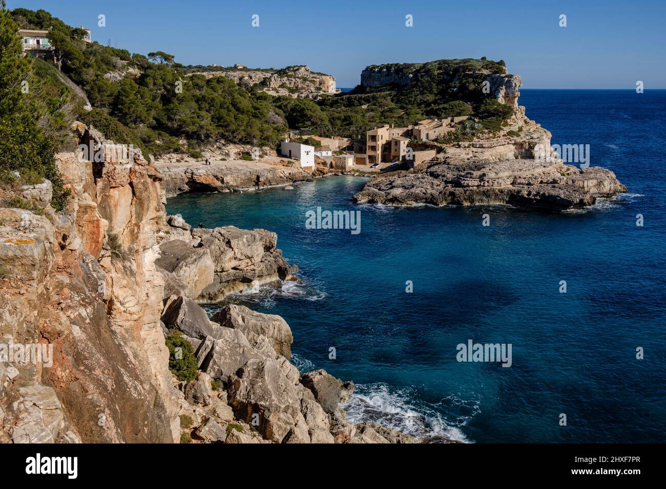 S Almonia Cove, Santanyi, Mallorca, Isole Baleari, Spagna. Foto Stock