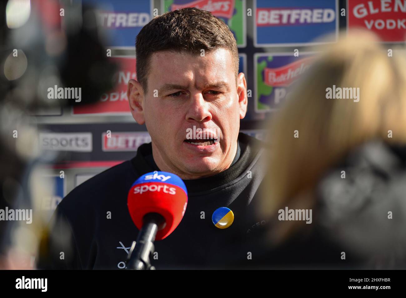 Huddersfield, Inghilterra - 12th marzo 2022 - l’allenatore di Castleford Tigers Lee Radford parla ai media. Rugby League Betfred Super League Round 5 Huddersfield Giants vs Castleford Tigers al John Smith's Stadium, Huddersfield, UK Dean Williams Credit: Dean Williams/Alamy Live News Foto Stock