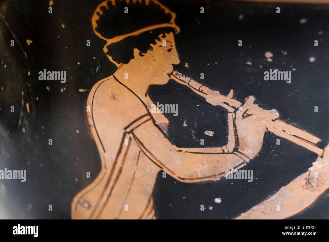 Krater decorato, ciotola del vino, fatta a Lucania, 410-400 BC, museo britannico, Londra, Inghilterra, Gran Bretagna. Foto Stock