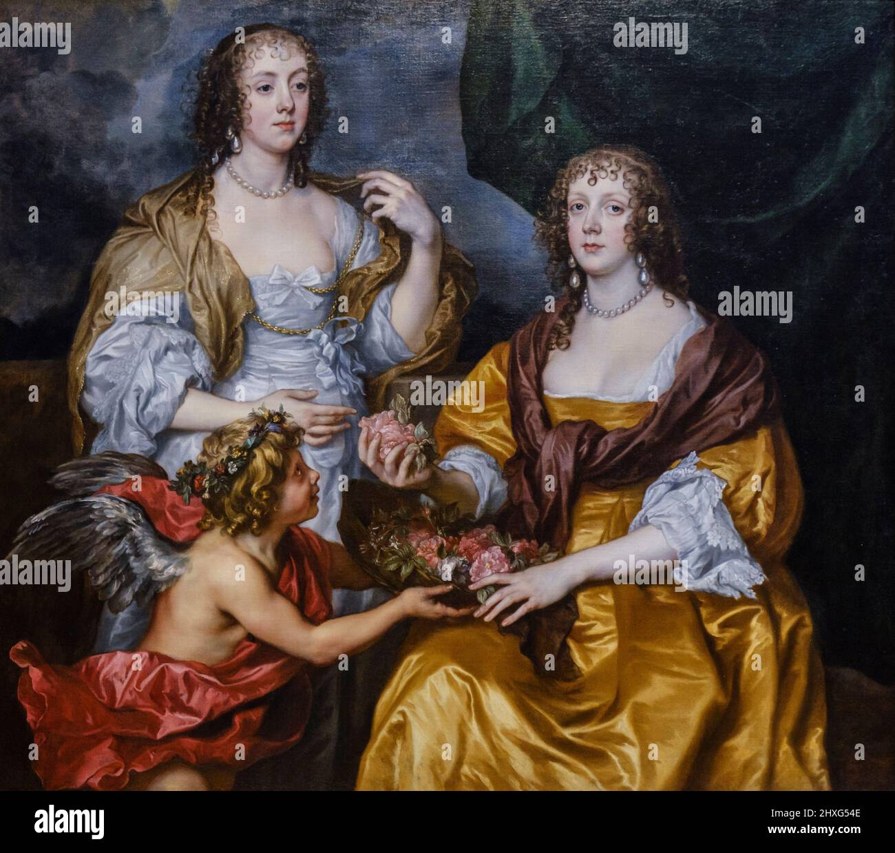 Anthony van Dyck, Lady Elizabeth Thimbelby e Dorothy, Viscountess Andover, olio su tela, National Gallery, Londra, Inghilterra, Gran Bretagna. Foto Stock