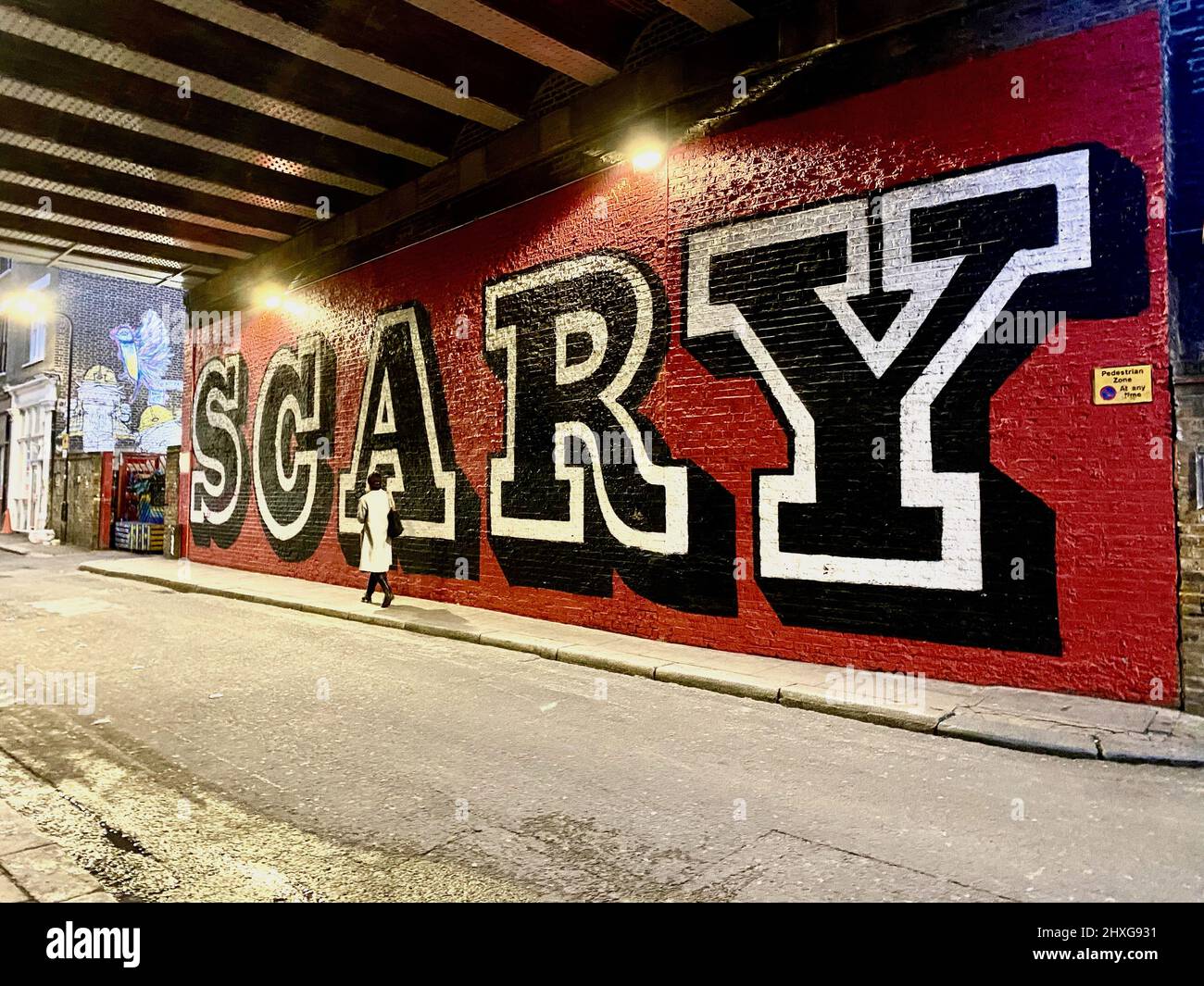 Street art a Shoreditch, Londra orientale. Credit: Amy Deats/Alamy Stock Photo Foto Stock