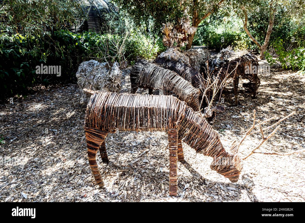 Sculture animali a Babylonstoren Paarl Sud Africa Foto Stock