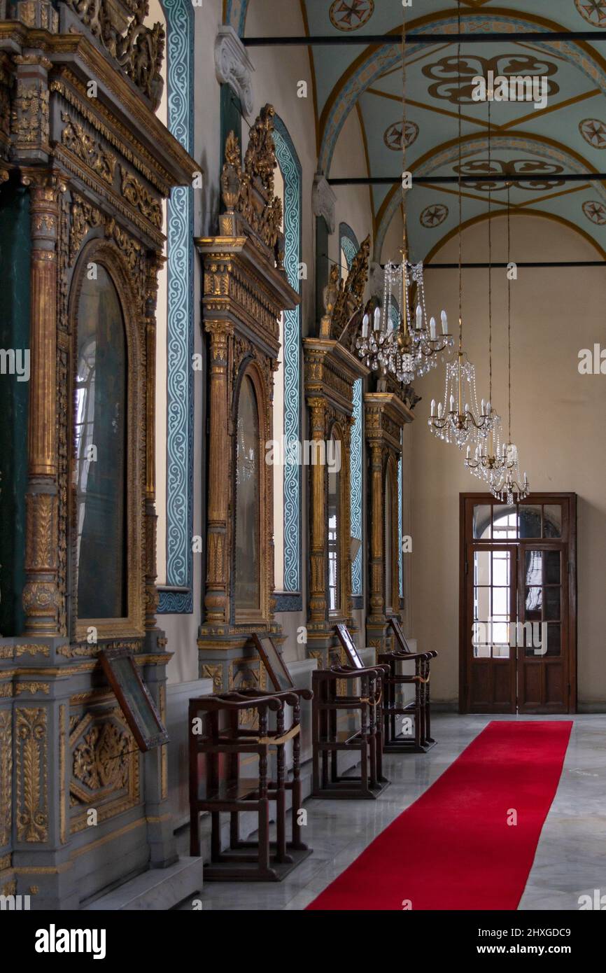 Chiesa Greco-Ortodossa di Saints Constantine and Helen in zona Tarlabasi nel distretto di Beyoglu di Istanbul, Turchia Foto Stock