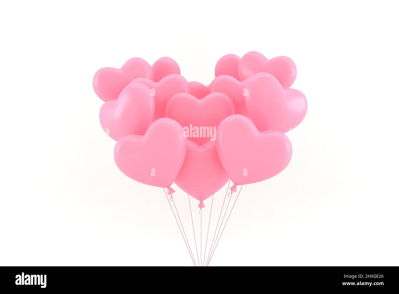 Biglietto di auguri per San Valentino e Festa della mamma, 3D rendering delle celebrazioni in giorni speciali. Foto Stock