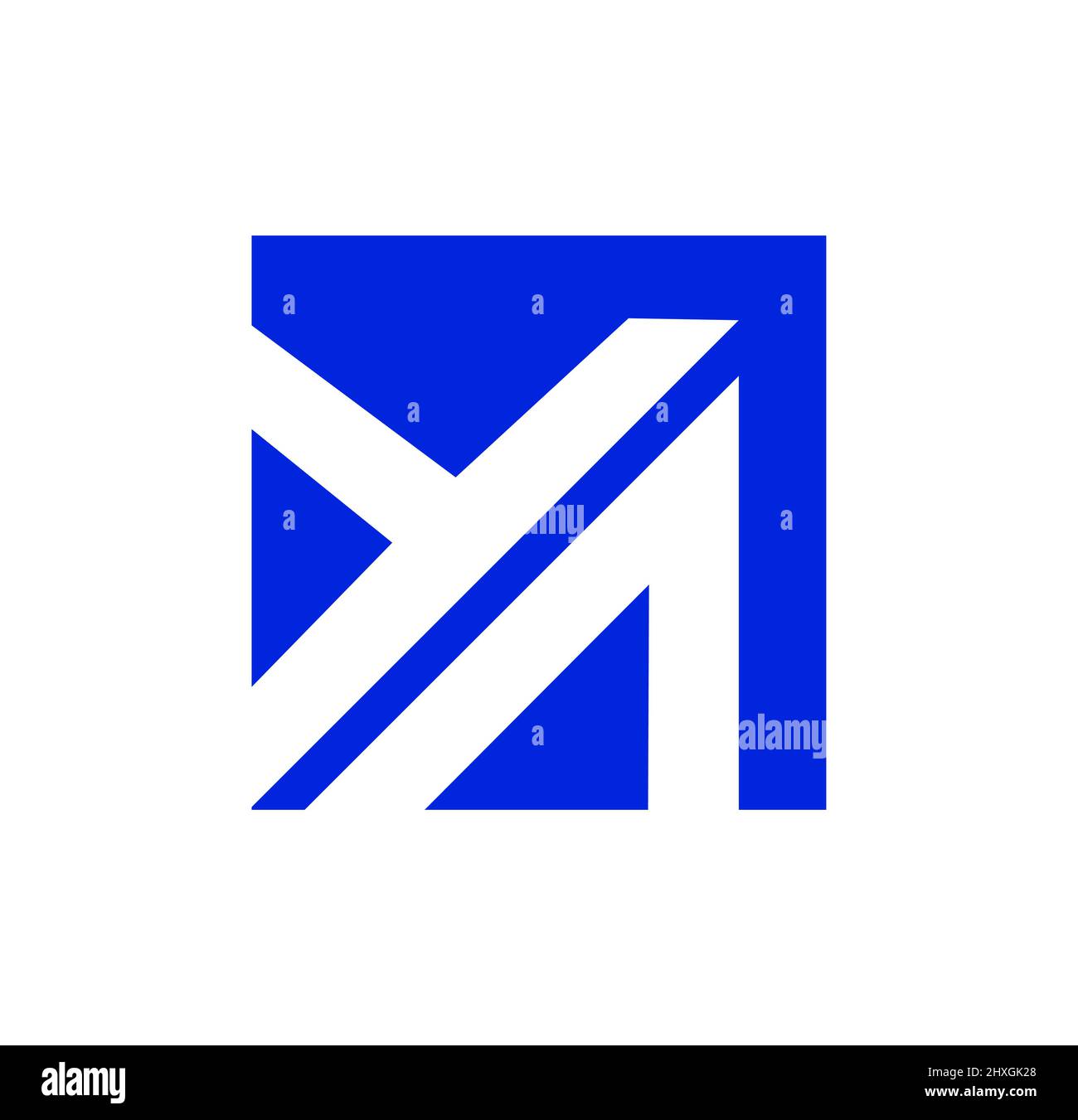 YA nome azienda lettere iniziali monogramma. YA lettere in forma quadrata. ICONA del marchio YA. Illustrazione Vettoriale