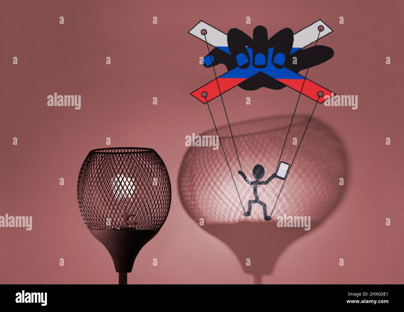 Illustrazione del concetto di gas politico dei social media russi Foto Stock