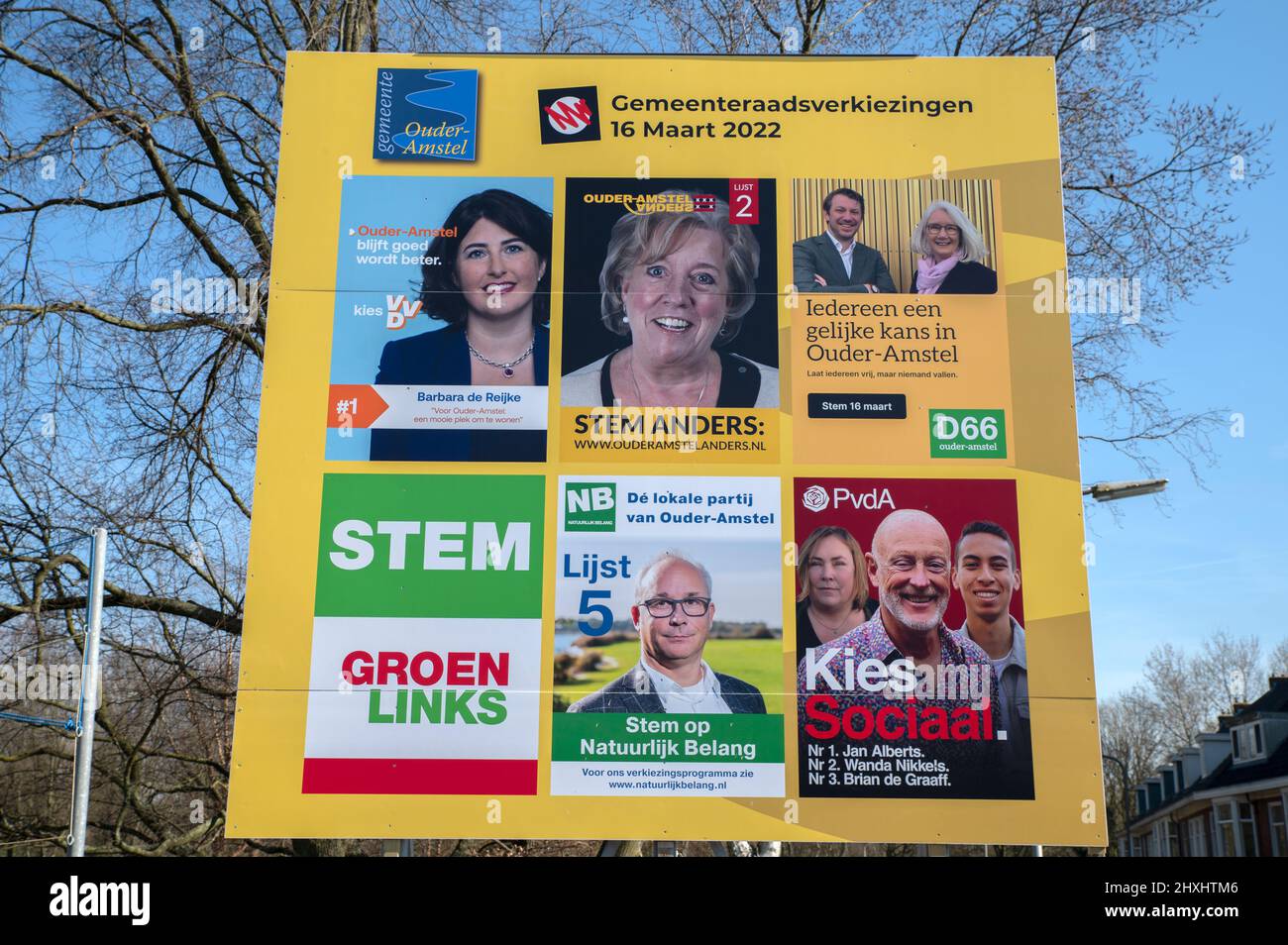 Elezione Billboard a Duivendrecht Paesi Bassi 11-3-2022 Foto Stock