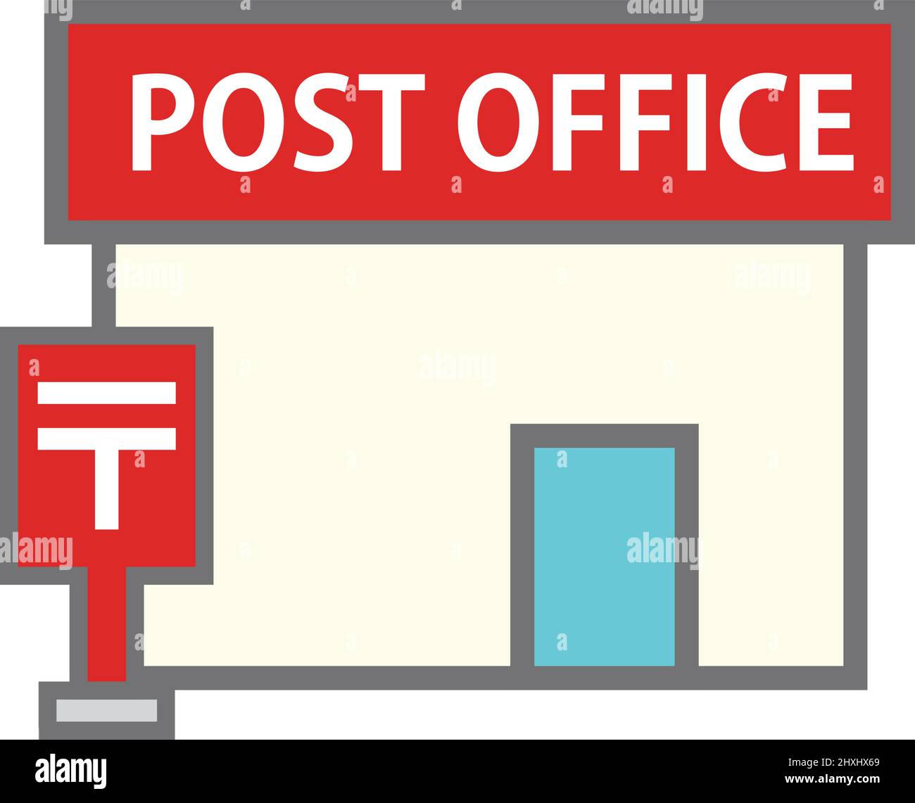 Ufficio postale e casella postale. Vettore modificabile. Illustrazione Vettoriale