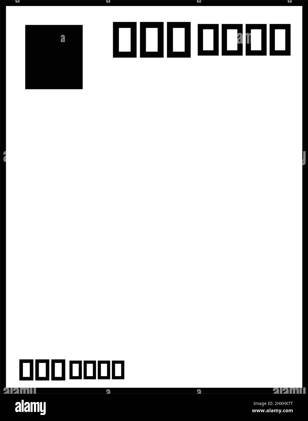 Icona cartolina. Lettera giapponese. Vettore modificabile. Illustrazione Vettoriale