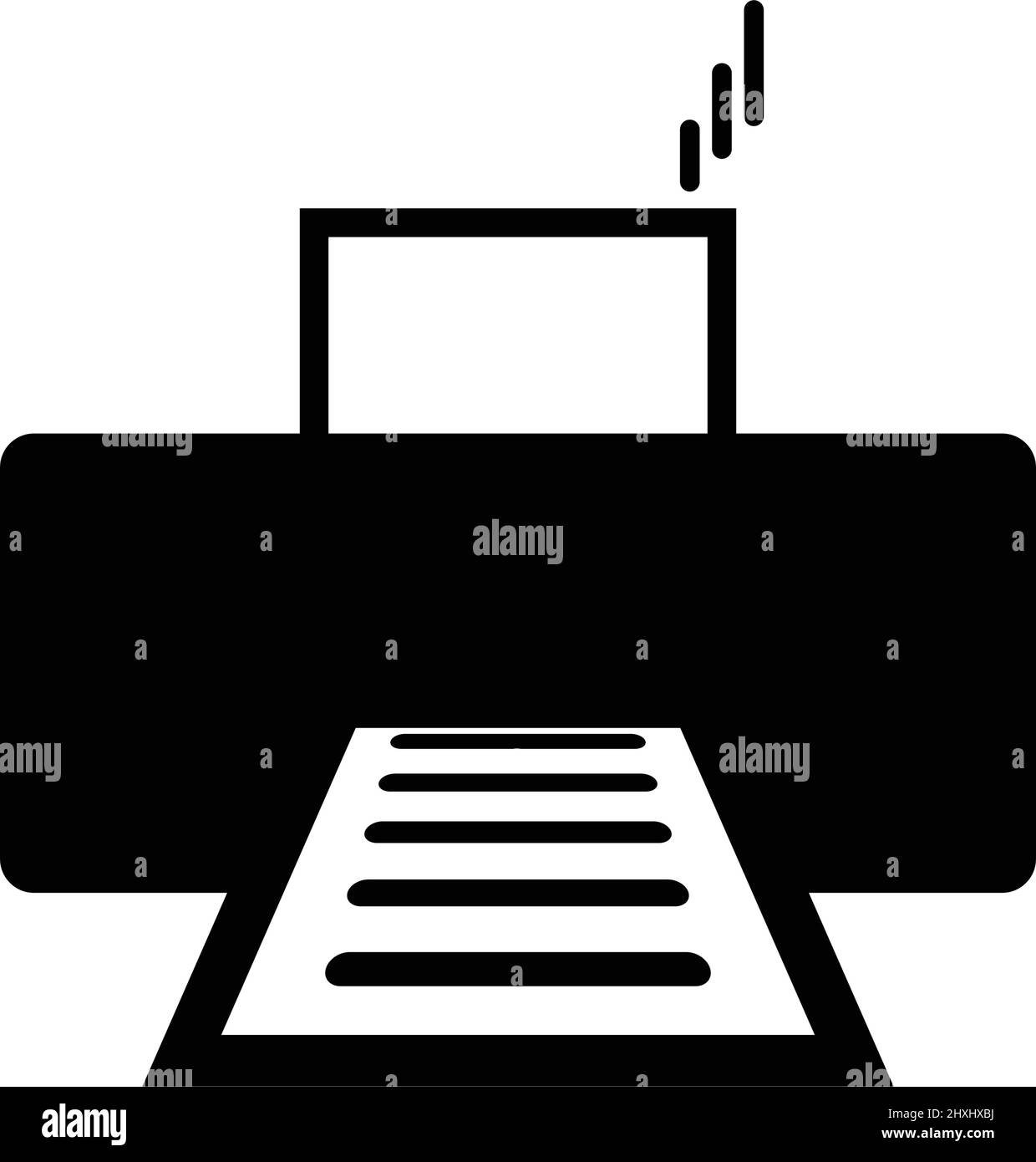 Icona della stampante con stampa e copia su una stampante di stampa. Vettore modificabile. Illustrazione Vettoriale