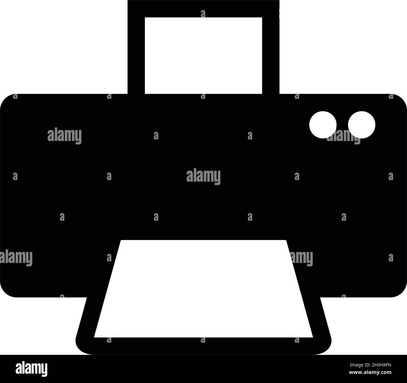Icona della stampante semplice. Una stampante di stampa che esegue la stampa. Vettore modificabile. Illustrazione Vettoriale