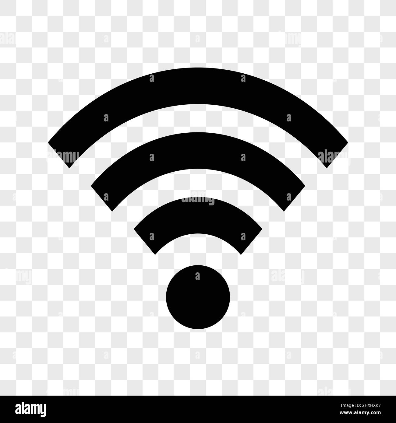 Icona WiFi isolata su sfondo trasparente. Vettore modificabile. Illustrazione Vettoriale