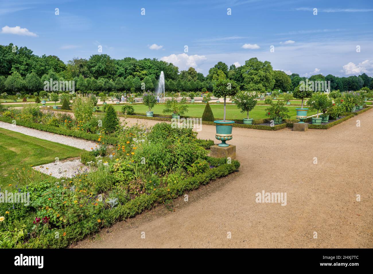 Berlino, Germania, Schlossgarten Castello di Charlottenburg Giardino barocco del Palazzo di Charlottenburg. Foto Stock