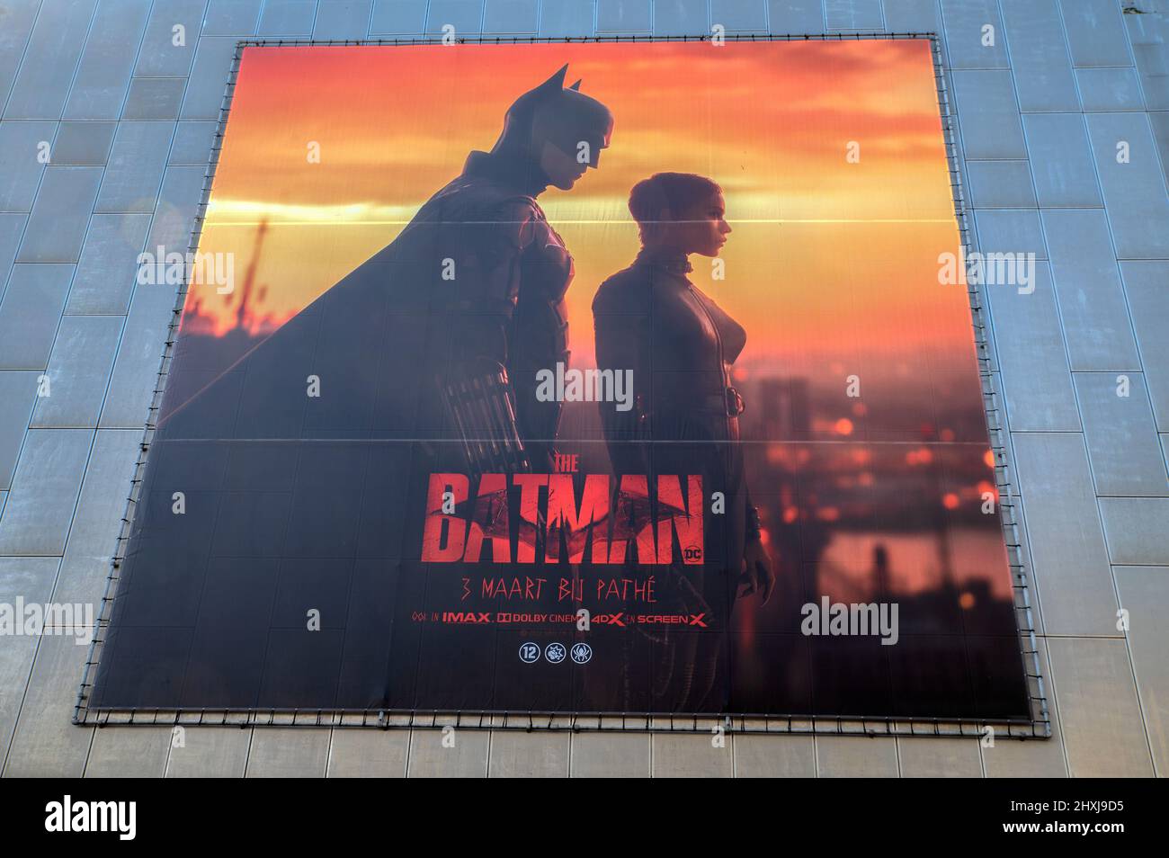 Billboard Batman ad Amsterdam Paesi Bassi 11-3-2022 Foto Stock