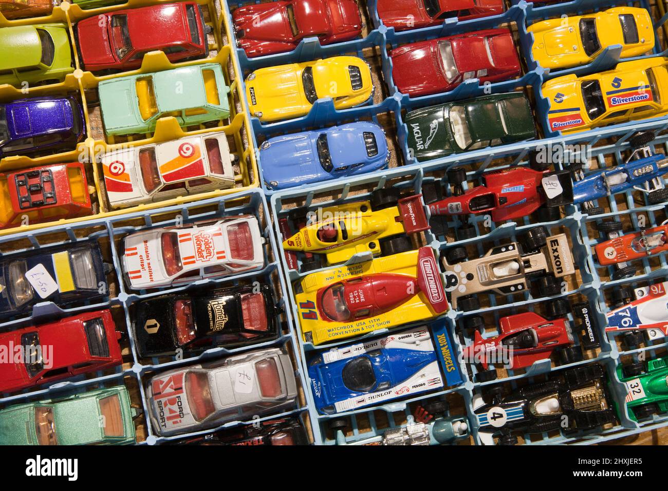 Auto da collezione Vintage British Matchbox, giocattoli in stile Dinky in vendita: Foto Stock