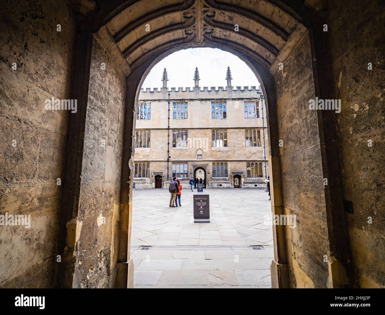Old Bodleian Library Quadrangle, all'Università di Oxford Foto Stock