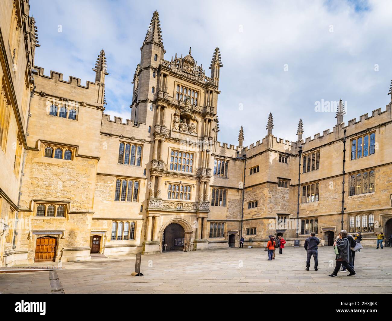 Old Bodleian Library Quadrangle, all'Università di Oxford Foto Stock