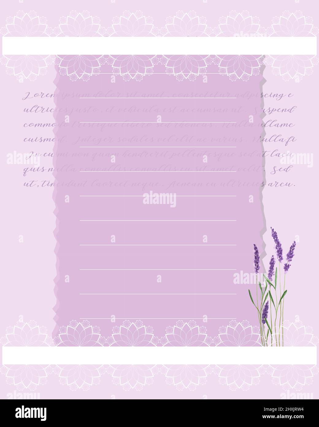 Collage per fare lista , planner note-prendere , lavanda acquerello, idee, piani, promemoria. Illustrazione vettoriale Illustrazione Vettoriale