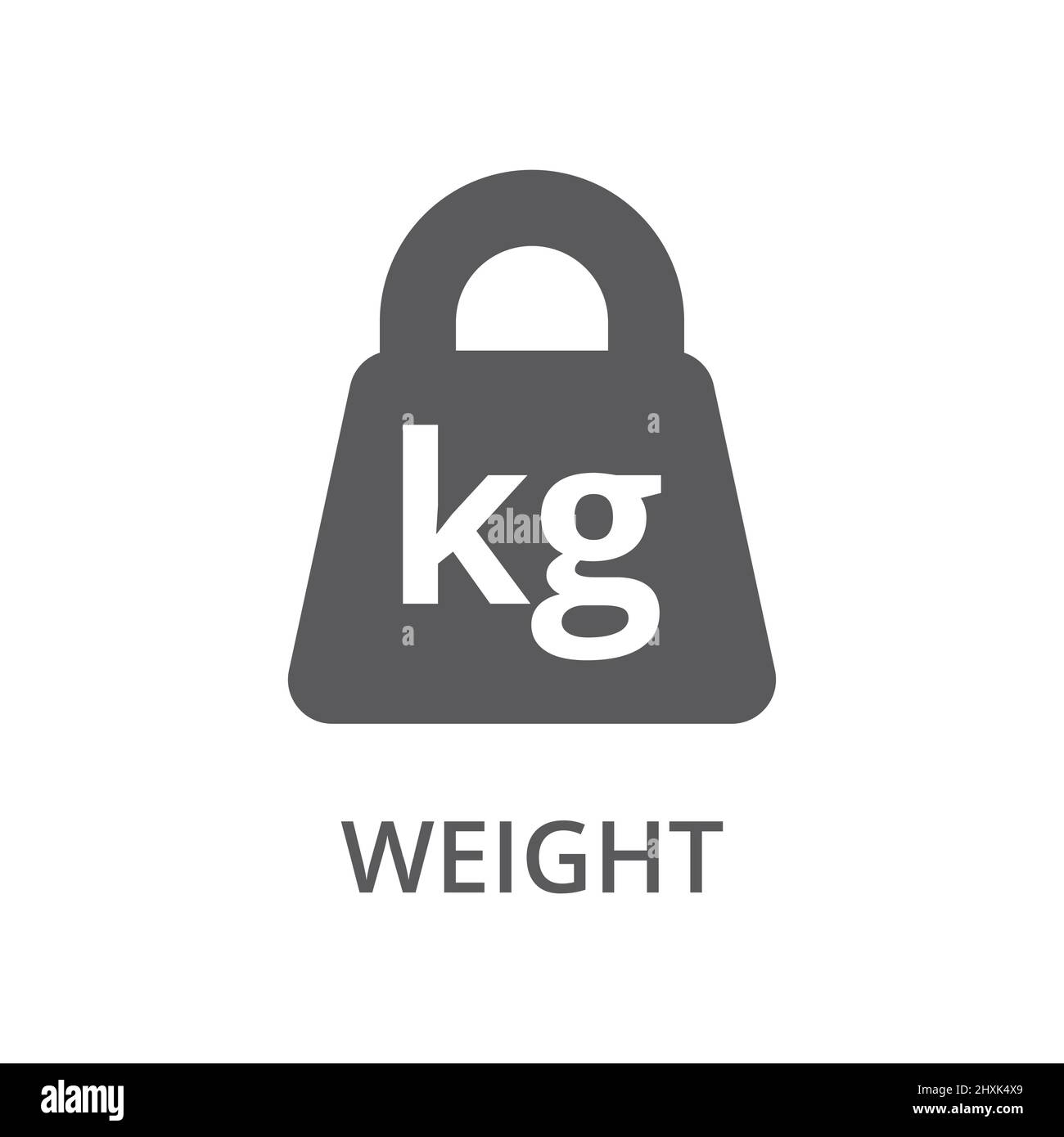 Icona vettore nero peso kg. Chilogrammo di simbolo riempito di dumbbell. Illustrazione Vettoriale