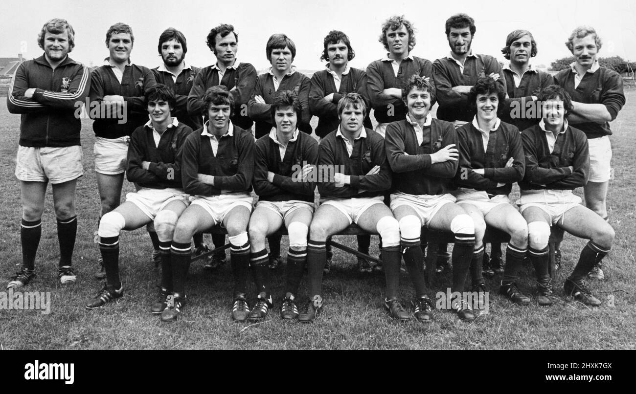 West Hartlepool Rugby Union Team, 27th settembre 1976. Foto Stock