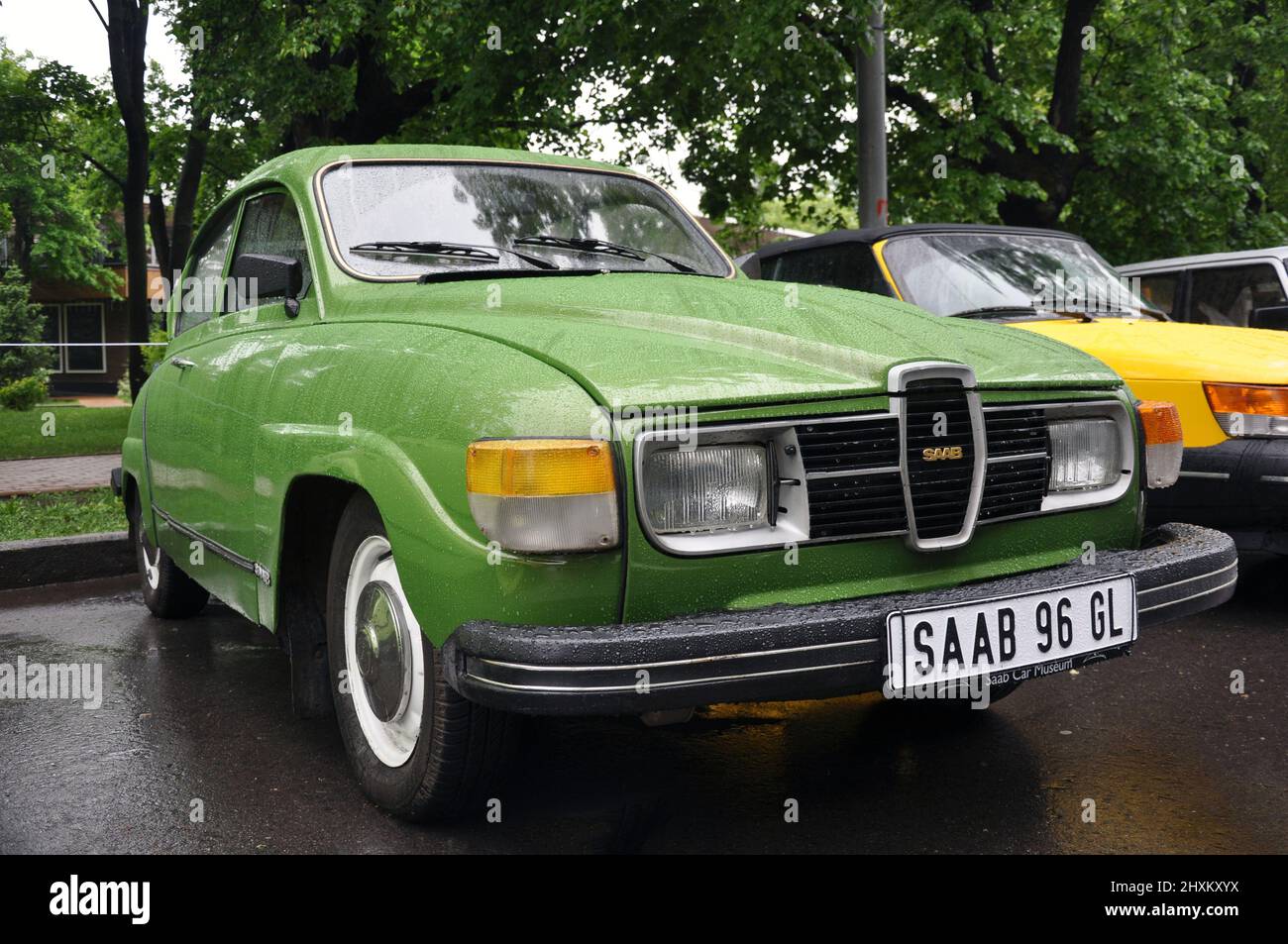 Mosca / Russia - 20 maggio 2018: Auto retrò classica Saab 96 del 1970s Foto Stock